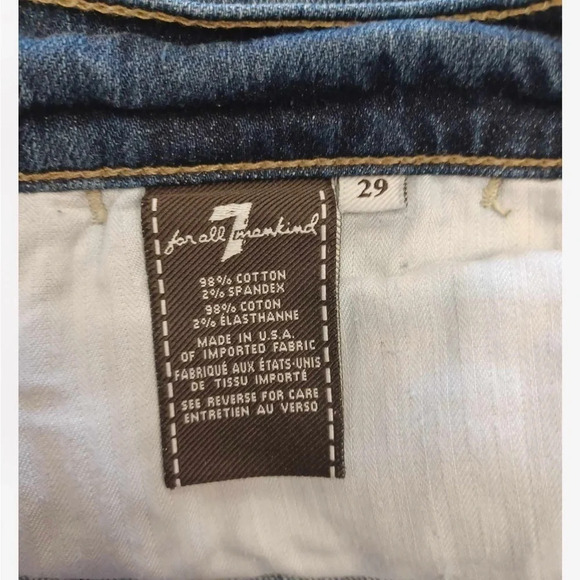 7 for all mankind Distressed Medium Wash Denim Pencil Skirt  Size 29 - Picture 9 of 11